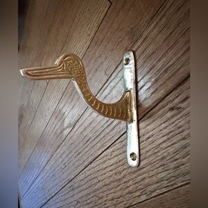 Vintage Elegant Gold Solid Brass Duck Wall Hook